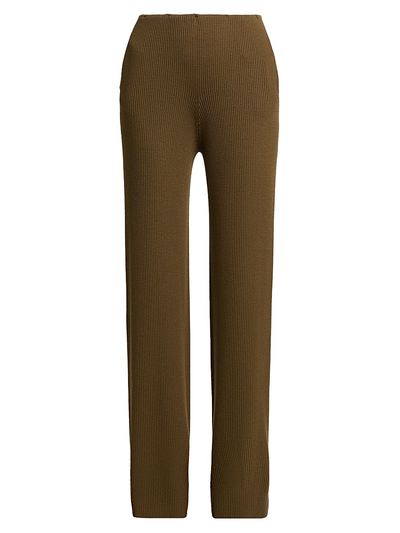 Stella McCartney Women's Light Ribbed Wool Straight Trousers