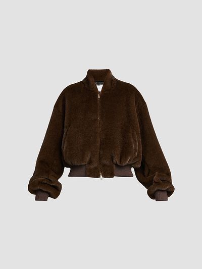 Stella McCartney Women's Plush Faux-Fur Bomber Jacket