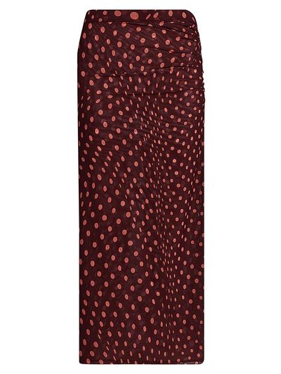 Stella McCartney Women's Polka Dot Mesh Midi Skirt
