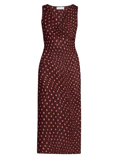 Stella McCartney Women's Polka Dot Mesh V-Neck Midi Dress