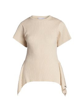 Stella McCartney Women's Rib-Knit Cotton Draped T-Shirt