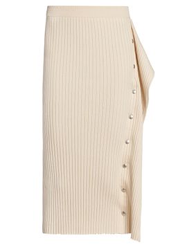 Stella McCartney Women's Rib-Knit Cotton Snap Midi Skirt
