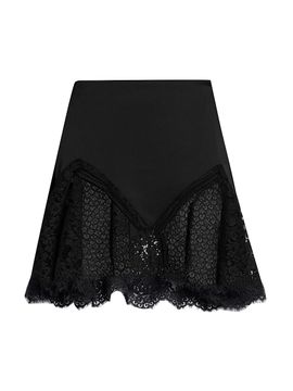 Stella McCartney Women's Satin Lace-Trimmed Skirt