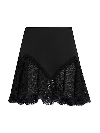 Stella McCartney Women's Satin Lace-Trimmed Skirt