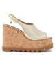 Stella McCartney Women's Sneakelyse 120MM Metallic Leather Platform Slingback Sandals - 6