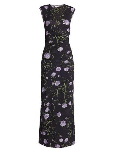 Stella McCartney Women's Twisted Floral Mesh Maxi Dress