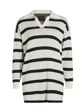 Stellae Dux Women's Birdseye Striped Polo Dress