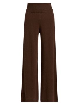 Stellae Dux Women's Cashmere Foldover Knit Pants