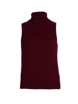 Stellae Dux Women's Cashmere Sleeveless Turtleneck Top