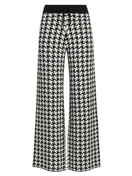 Stellae Dux Women's Houndstooth High-Rise Straight-Leg Pants