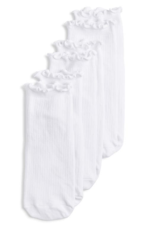 Stems Stems 3-Pack Lettuce Edge Rib Ankle Socks