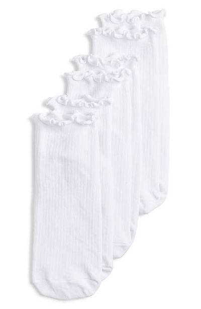 Stems Stems 3-Pack Lettuce Edge Rib Ankle Socks