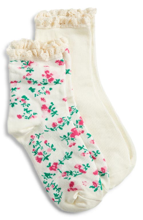 Stems Stems Assorted 2-Pack Lace Trim Floral Socks