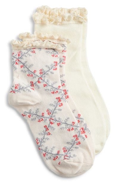 Stems Stems Assorted 2-Pack Lace Trim Trellis Socks