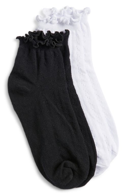 Stems Stems Assorted 2-Pack Ruffle Trim Ladder Knit Socks
