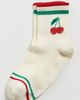 Stems Stems Cherry Grip Striped Crew Socks Ivory One - 2