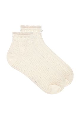 Stems Stems Pearl Trim Ankle Socks