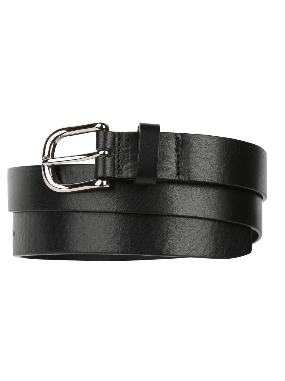 STEP AROUND Italy leather plain belt_BLACK