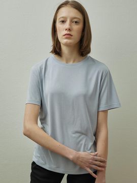 STEP AROUND Modal loose fit half sleeve T-shirt_BLUE