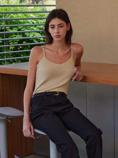 STEP AROUND Rany sleevless knit_BEIGE