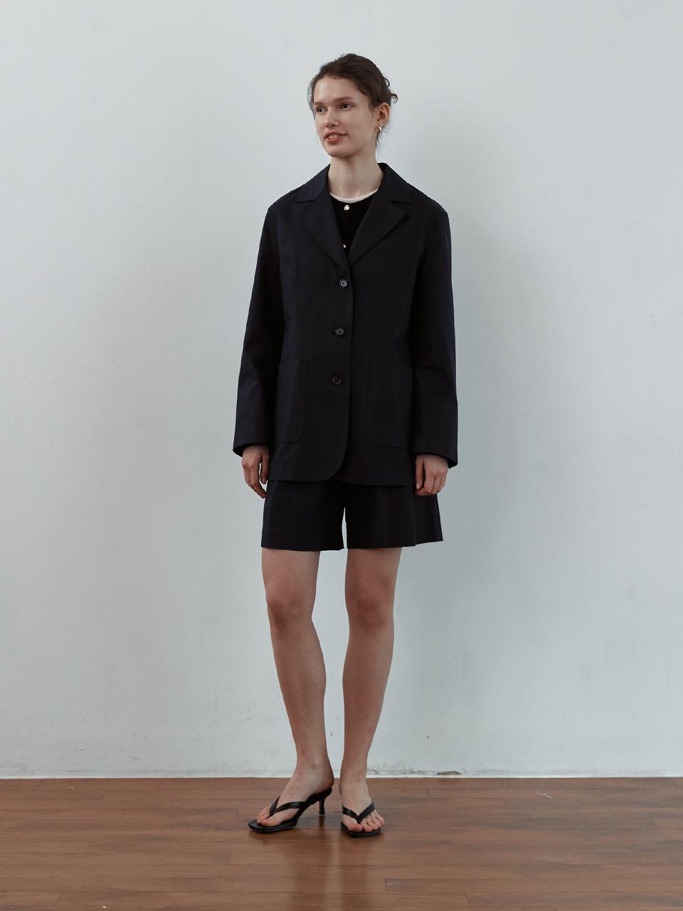 STEP AROUND Set-up wide pocket casual jacket [D/NAVY]