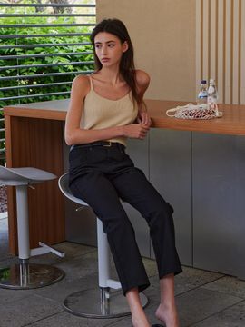 STEP AROUND Slim fit straight fit black jean_BLACK