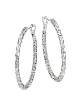 Stephanie Gottlieb Women's Undecided 14K White Gold & 3.6 TCW Diamond Inside-Out Hoop Earrings
