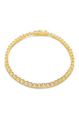 Sterling Forever Sterling Forever 14K Gold Plated Brass Bezel CZ Tennis Bracelet