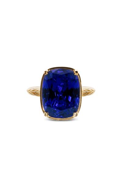 Sterling Forever Sterling Forever 14k Gold Plated Elongated Cushion Stone Ring 