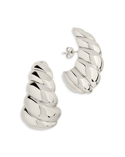 Sterling Forever Sterling Forever Bobine Statement Earrings in Rhodium Plated