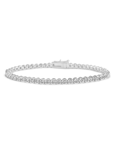 Sterling Forever Sterling Forever Cubic Zirconia Bezel Flex Bracelet