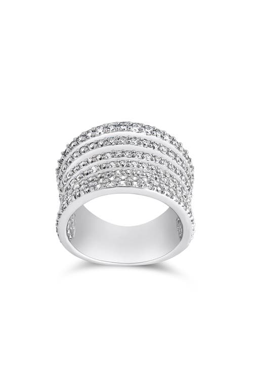Sterling Forever Sterling Forever Cubic Zirconia Multi-Row Band Ring