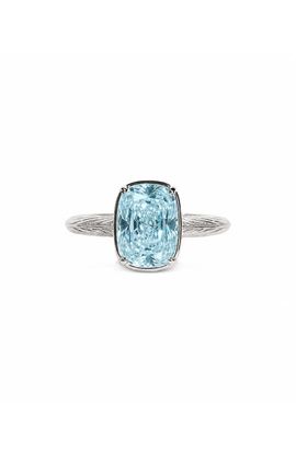 Sterling Forever Sterling Forever Cushion Cut Imitation Aquamarine Sterling Silver Ring
