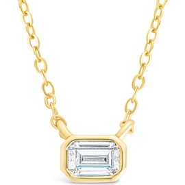 Sterling Forever Sterling Forever Emerald Cut Cubic Zirconia Pendant Necklace