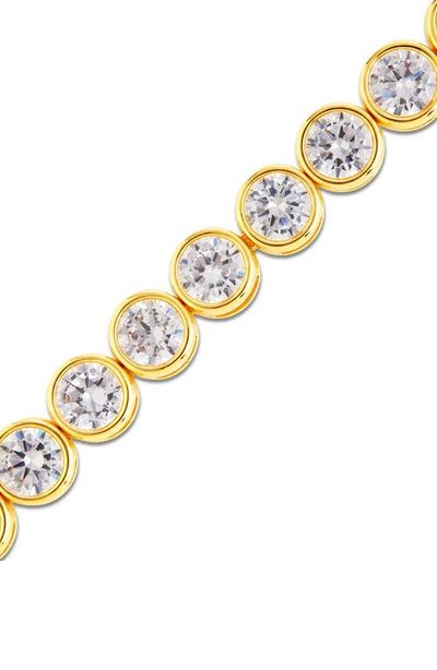 Sterling Forever Sterling Forever Helene Bezel Cubic Zirconia Tennis Bracelet