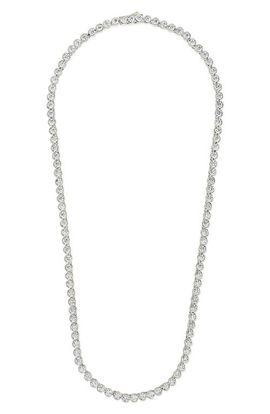 Sterling Forever Sterling Forever Helene Bezel Cubic Zirconia Tennis Necklace