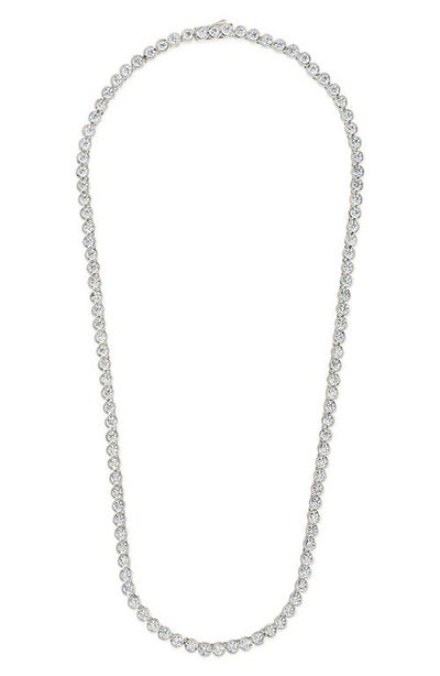 Sterling Forever Sterling Forever Helene Bezel Cubic Zirconia Tennis Necklace