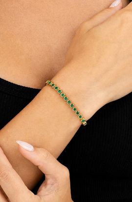Sterling Forever Sterling Forever Helene Cubic Zirconia Bezel Eternity Bracelet
