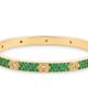 Sterling Forever Sterling Forever Lumire 14k Gold Plated Emerald Cubic Zirconia Bangle  - 1