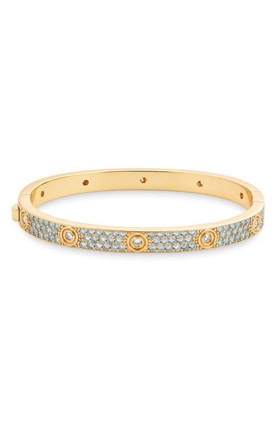 Sterling Forever Sterling Forever Lumire Aquamarine Cubic Zirconia Bangle