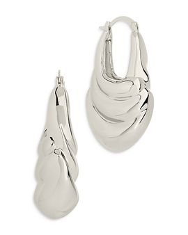 Sterling Forever Sterling Forever Manon Sculpted Hoop Earrings