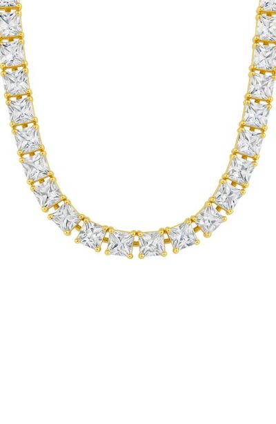 Sterling Forever Sterling Forever Marisol Princess Cut Cubic Zirconia Tennis Necklace