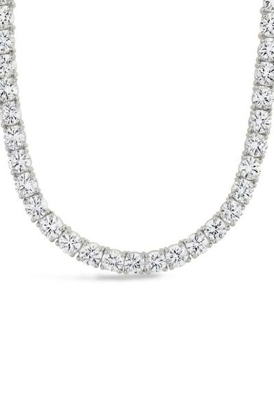 Sterling Forever Sterling Forever Marisol Round Cut Cubic Zirconia Tennis Necklace