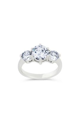 Sterling Forever Sterling Forever Nia 3-Stone Cubic Zirconia Ring