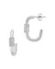 Sterling Forever Sterling Forever Oval Carabiner Hoop Earrings - 2