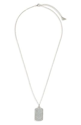 Sterling Forever Sterling Forever Pav9 Cubic Zirconia Rectangle Pendant Necklace