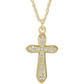 Sterling Forever Sterling Forever Pavé Cross Pendant Necklace