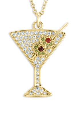 Sterling Forever Sterling Forever Pavé Dirty Martini Pendant Necklace