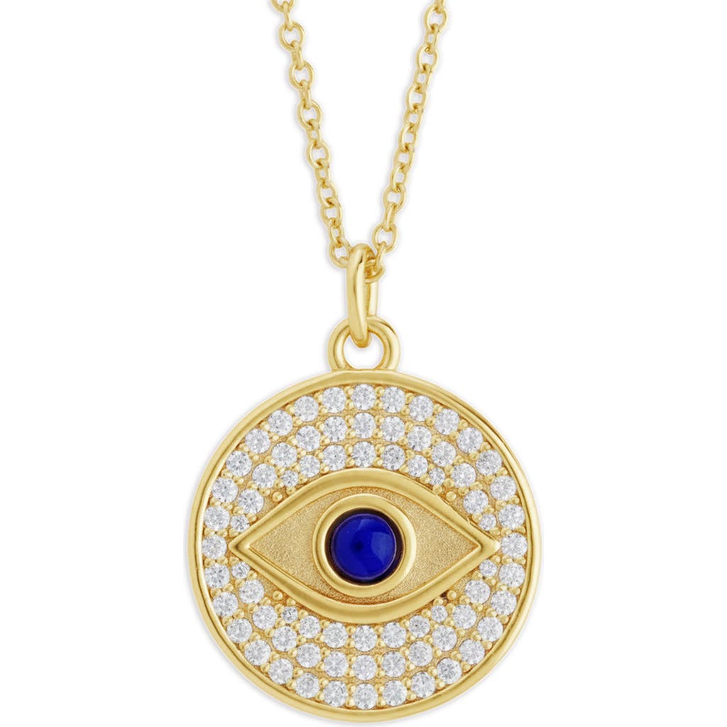 Sterling Forever Sterling Forever Pavé Evil Eye Pendant Necklace