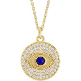 Sterling Forever Sterling Forever Pavé Evil Eye Pendant Necklace